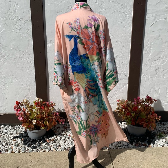 New Bohemian Mixed Print Kimono Duster Wrap Jacket - Picture 8 of 16